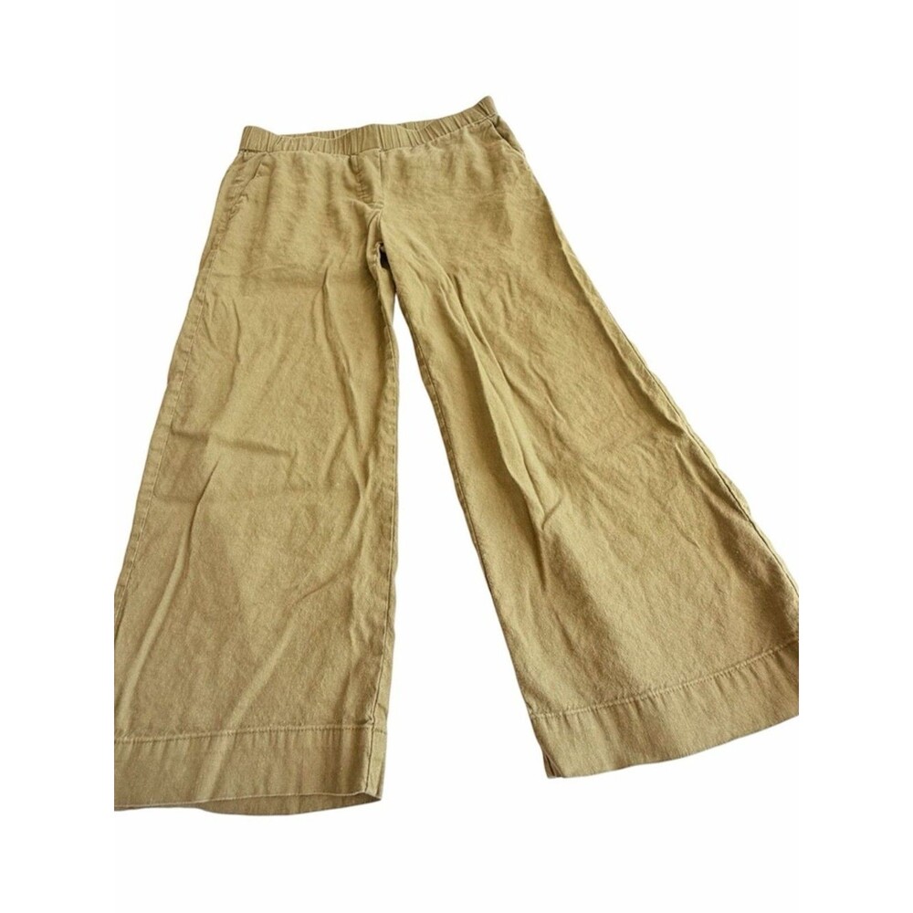 J. Jill Wide Leg Linen Blend Pants Tan Extra Small Petite XSP